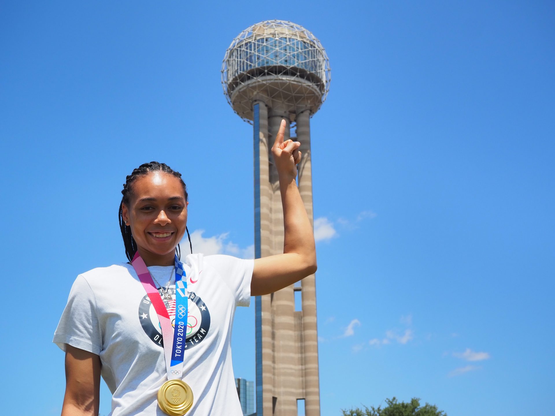 Reunion Tower Hosts Olympians On Top